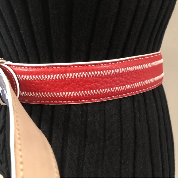 Vintage Sz L Patriotic Country Western Leather Belt - Picture 4 of 14